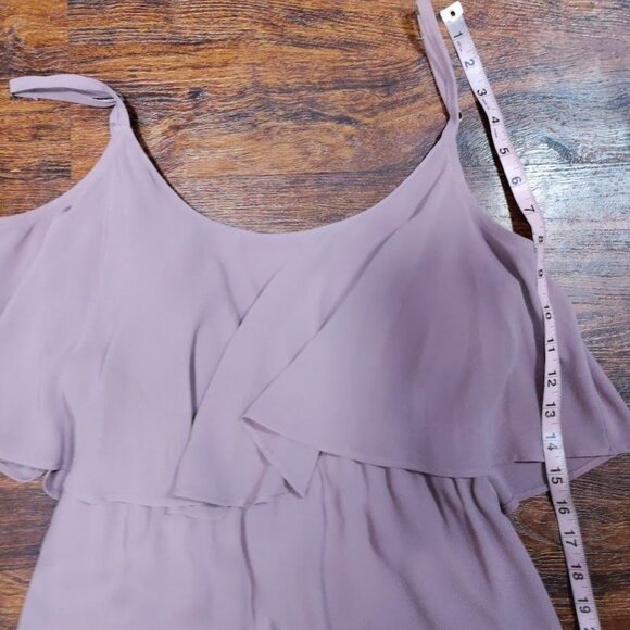 Show Me Your MuMu Caitlin Ruffle Maxi Dress Antique Rose Chiffon Boho Whimsy Fes - Picture 14 of 14